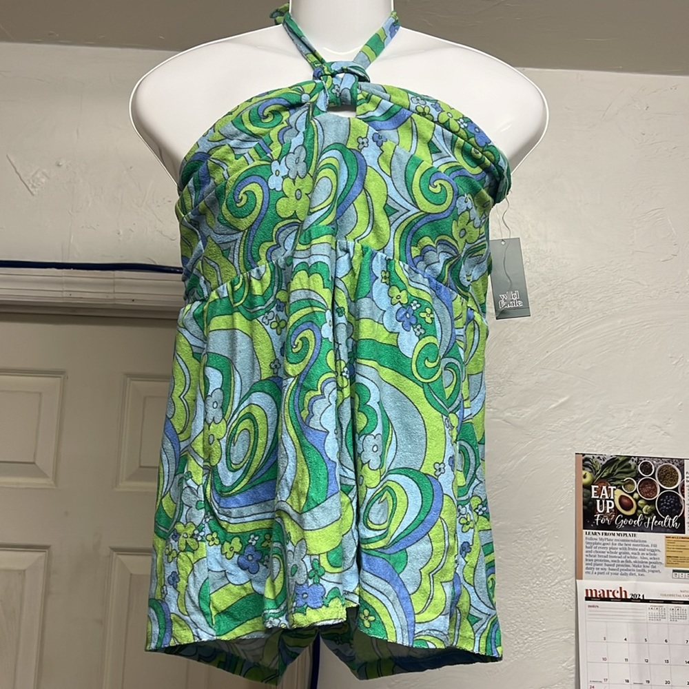 Wild Fables Blue Green Rompers - Picture 3 of 5